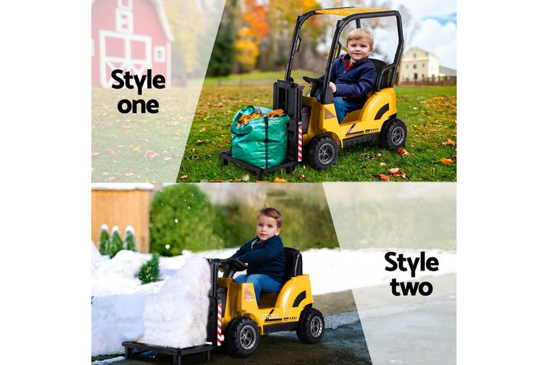Rigo Kids Electric Ride On Car Forklift Loader Toys Cars Horn Remote 12V Yellow