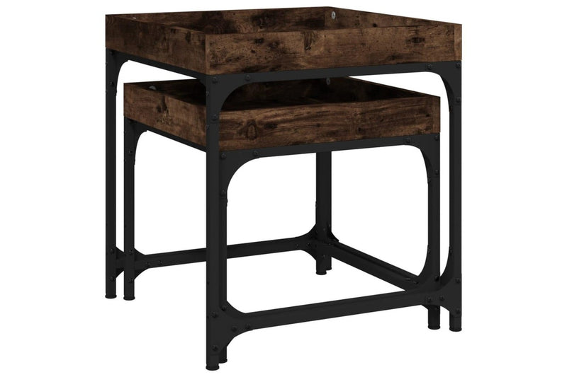 Side Tables 2 pcs Smoked Oak Engineered Wood vidaXL