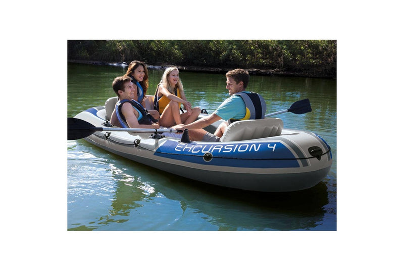 Intex 315cm Excursion 4 Person Inflatable Boat w Oars Set Sports Raft River Lake