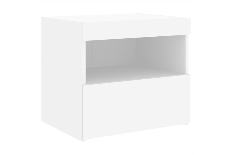 Bedside Cabinets With Led Lights 2 Pcs White 50X40x45 Cm Bedside Tables