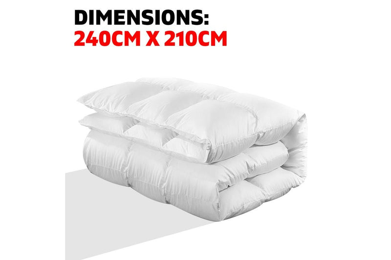 King Size Bedding Goose Down Feather Quilt Cover Duvet Doona 800GSM Winter White