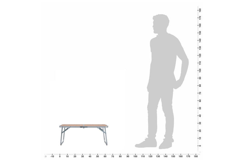 Folding Camping Table Brown Aluminium 60x40 cm vidaXL