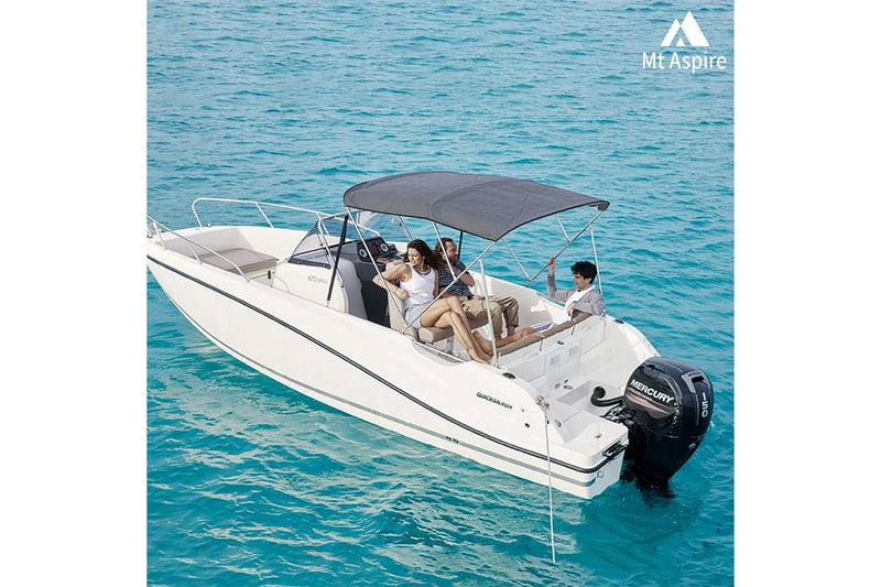 MT ASPIRE 3 Bow 1.5m-1.7m Grey Boat Bimini Top Canopy Aluminium Cover 600D Polyester