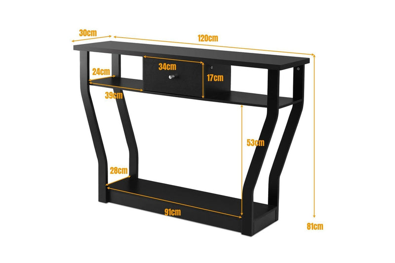 Giantex Console Table Hallway Table Entry Tables Sideboard Display Organiser Black