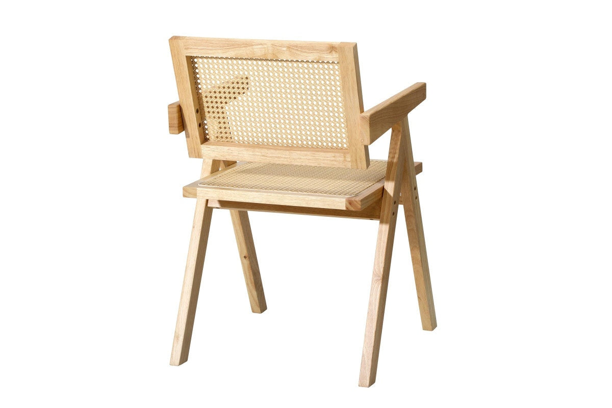 Oikiture 4x Dining Chairs Rattan Chair Wooden Accent Chair Natural