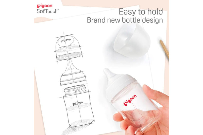 2pc Pigeon SofTouch Anti-Colic Baby Newborn Feeding Milk Bottle PPSU 160ml 0m+