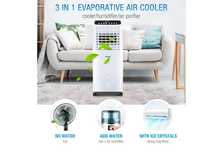 10L Evaporative Air Cooler Fan Ionizer/Humidifier Remote Control Conditioner