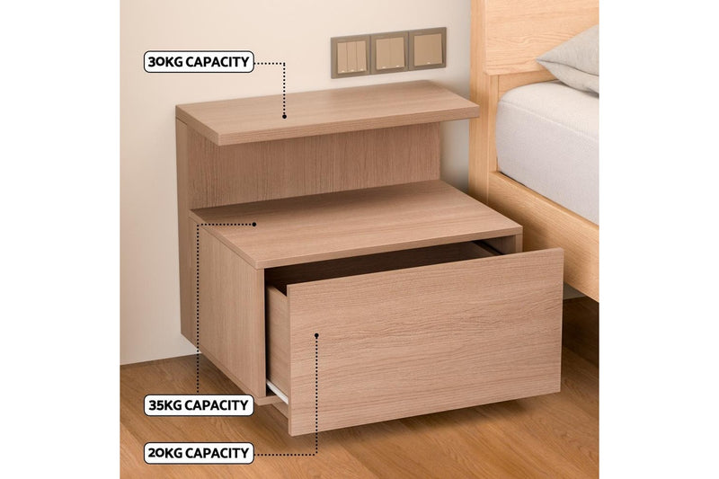 Artiss Bedside Table 1 Drawer - Pine