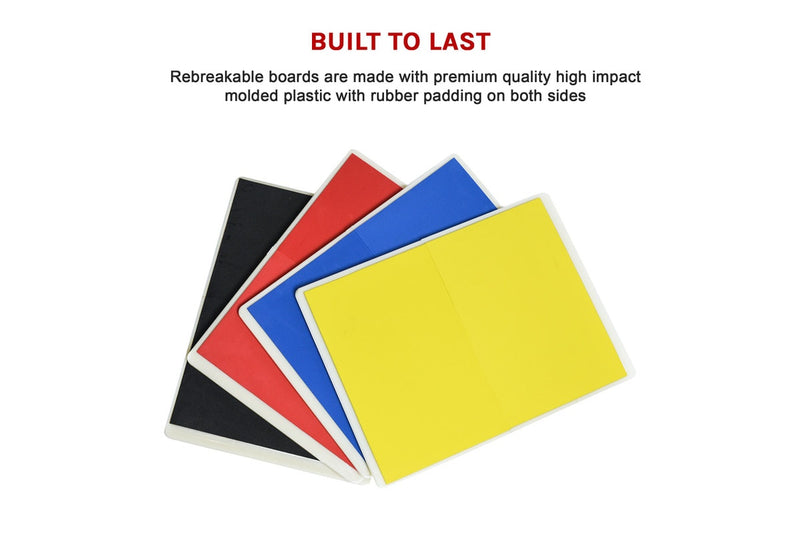 Martial Arts Supply Rebreakable Board Taekwondo, MMA, Karate-Set: Yellow, Blue, Red & Black