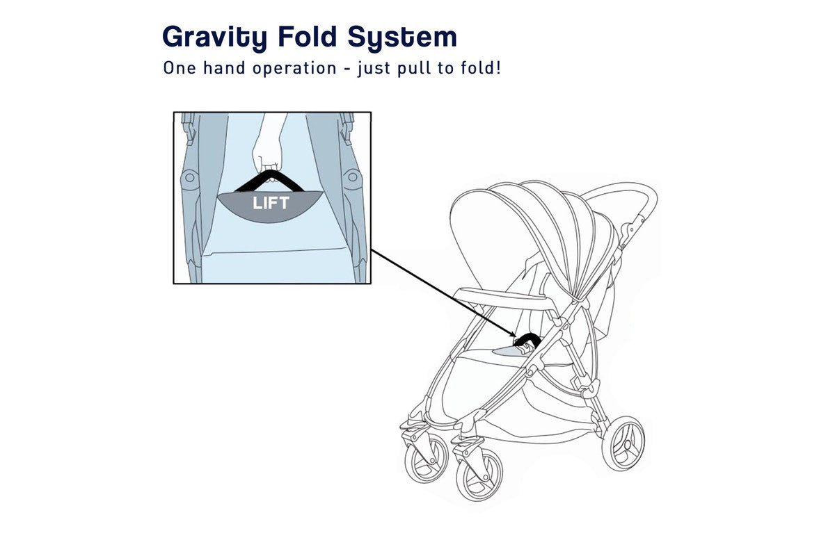 Veebee Dash Stroller with Snack Tray - Moon Shadow