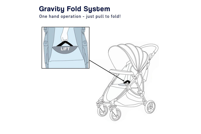 Veebee Dash Stroller with Snack Tray - Moon Shadow