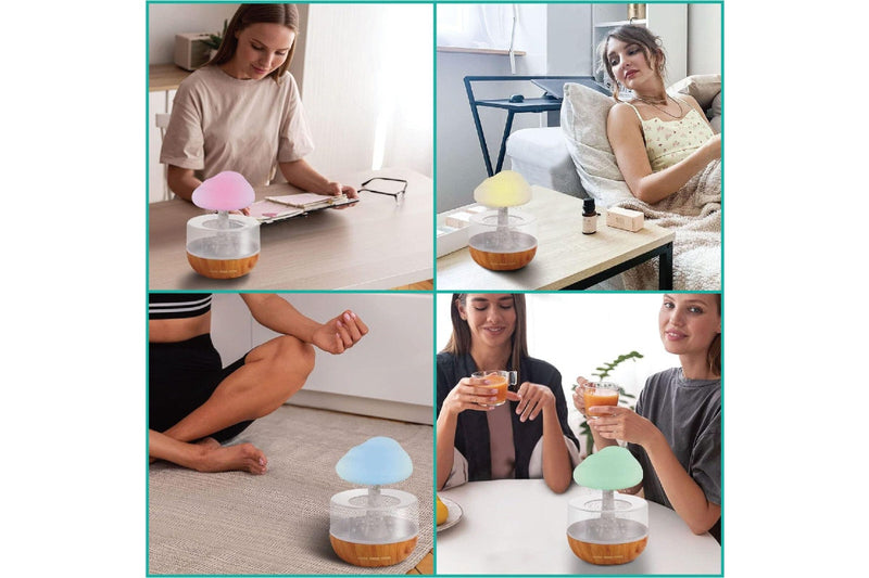 Ozstock USB Rechargeable Raincloud Humidifier with LED Lights and Rain Sound