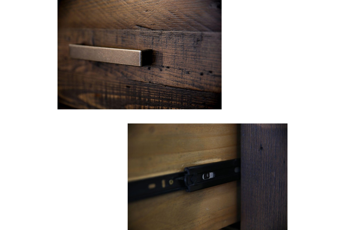 Catmint Set of 2 Bedside Dresser Mirror Bedroom Furniture Package Set Grey Stone