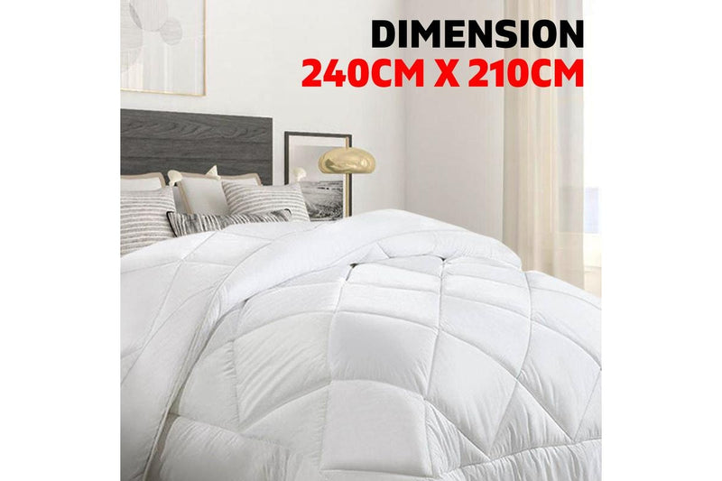 Microfiber Bedding Bamboo Microfibre Quilt Winter Doona Duvet 800GSM King White