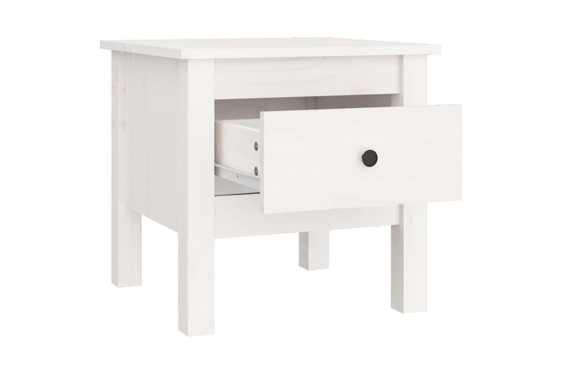 Side Table White 40x40x39 cm Solid Wood Pine vidaXL