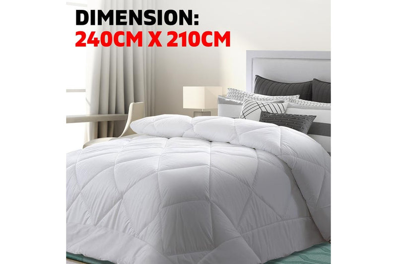 King Size Bedding Microfibre Bamboo Quilt Doona Duvet 400GSM Winter White