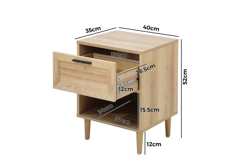 Oikiture Bedside Table Natural
