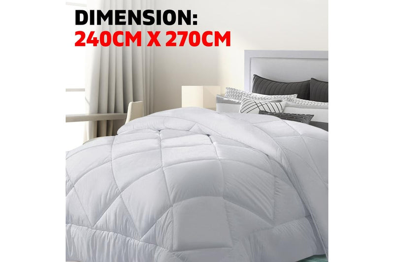 Super King Size Bedding Microfibre Bamboo Quilt Doona Duvet 700GSM Winter White