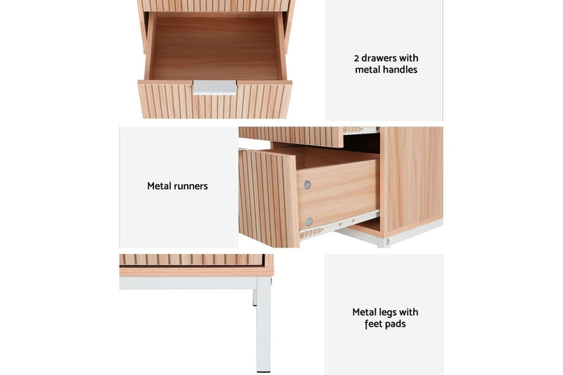 Artiss Bedside Table Side End Table Shelf Drawers Nightstand Storage Bedroom