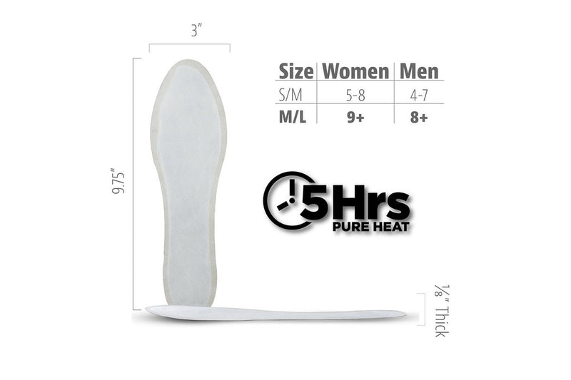 5 Pair Little Hotties S M Winter Foot Warmers Insole 5hr Pure Heat Air-Activated