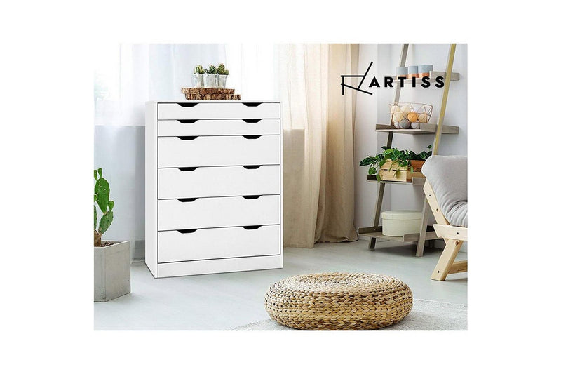 6 Chest of Drawers Tallboy Cabinet Storage Dresser Table Bedroom Storage