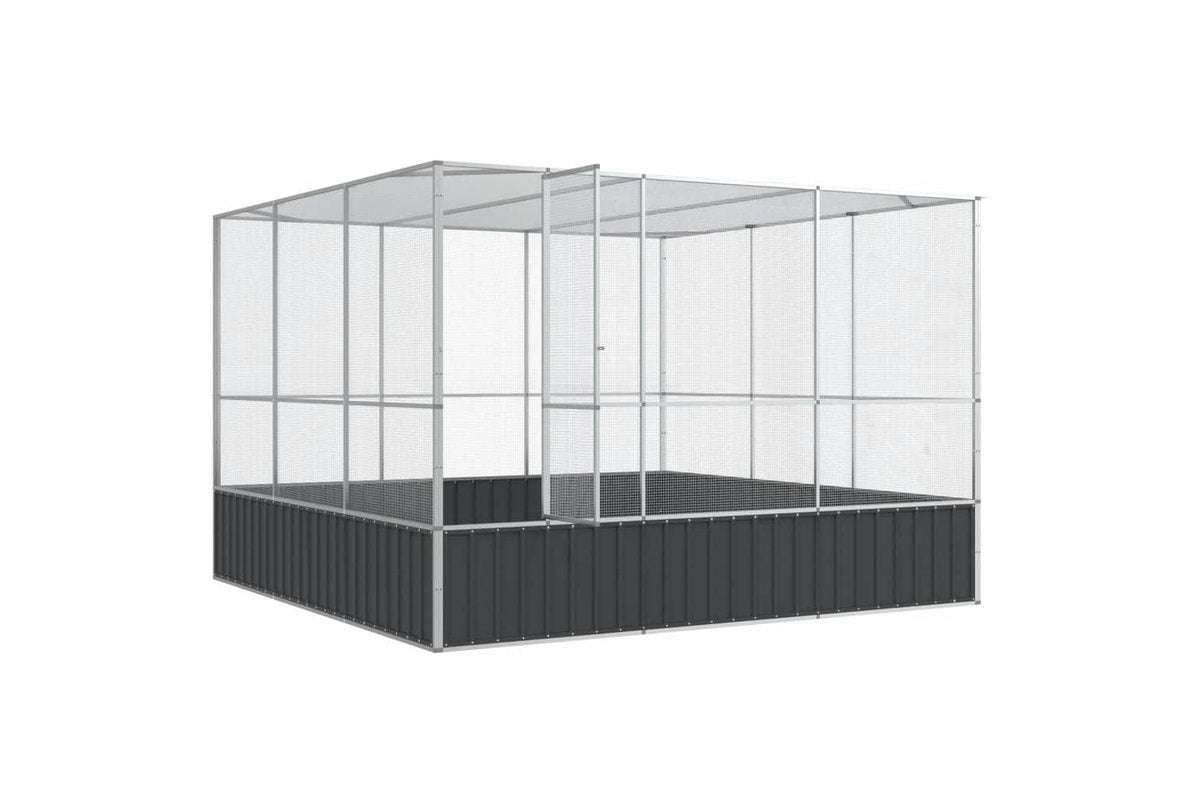 Aviary Silver 311x307x212 cm Steel vidaXL