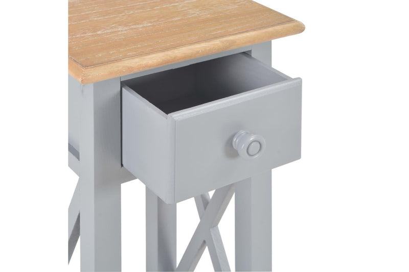 Side Table Grey 27x27x65.5 cm Wood vidaXL