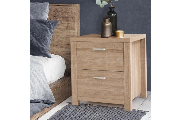 Artiss Bedside Table 2 Drawers - MAXI Pine