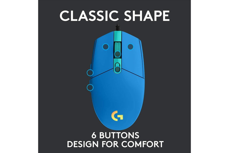 Logitech G203 LIGHTSYNC RGB Gaming Mouse (Blue)