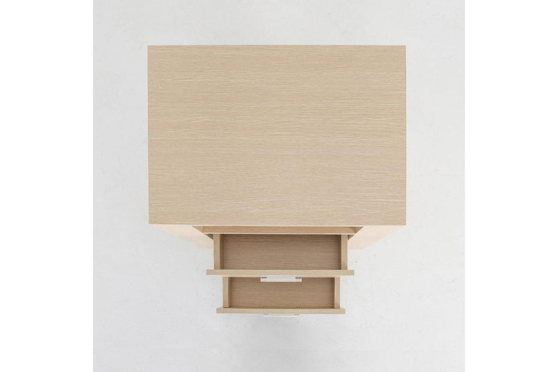 2X Bedside Table Side Storage Cabinet Nightstand Bedroom Drawer 1 Shelf Zuri Oak Bedside Tables