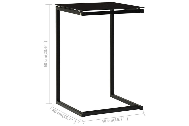 Side Table Black 40x40x60 cm Tempered Glass vidaXL