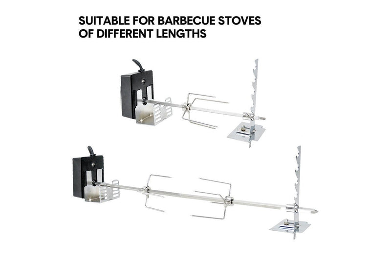 Automatic BBQ Rotisserie Kit Electric Stanless Steel Roast Spit Set Adjustable with Motor AU Plug for Grilling Hot Dog Chicken Steak