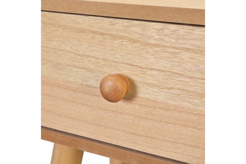 2 Pcs Solid Pinewood 40X30x61 Cm Brown Bedside Tables