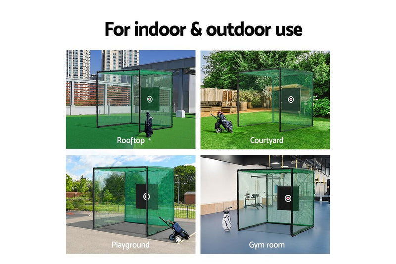 Everfit 3m Golf Practice Net Hitting Cage with Steel Frame Baseball Training