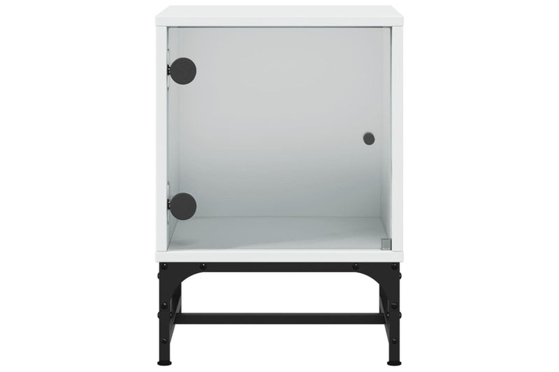 Bedside Cabinets with Glass Doors 2 pcs White 35x37x50 cm vidaXL