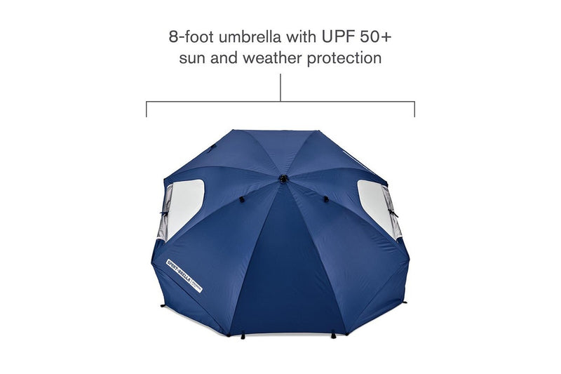 Sport-Brella Premiere UPF50+ Sun Protection Umbrella w/ Side Panels/Storage Blue