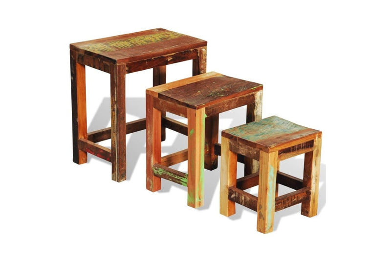 Nesting Table Set 3 Pieces Vintage Reclaimed Wood vidaXL
