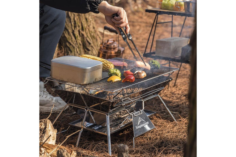 CAMPINGMOON Stove Fire Pit BBQ Grill Portable Camping Outdoor Stainless Steel Large MT-3