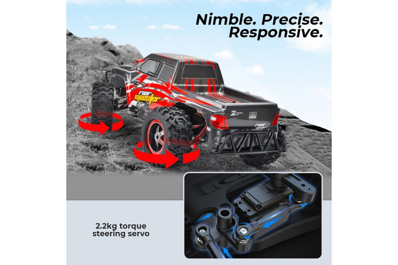 Centra RC Car 1:8 4WD Off-Road Racing Brushed Motor 2.4GHz Remote Control Red