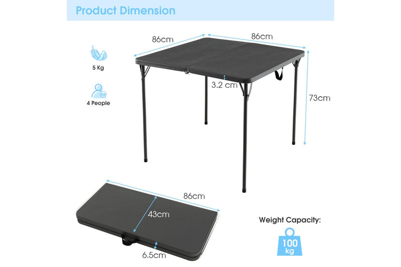 Costway Folding Camping Table Outdoor Portable Desk w/Carry Handle Picnic Hiking Fishing BBQ Grey