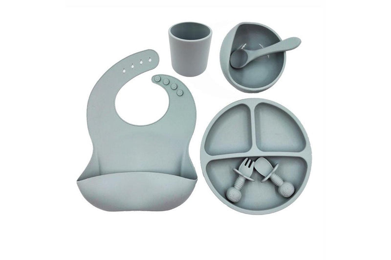 Easy Clean Silicone Baby Bib Cutlery Set Bowl Plate Baby Bibs & Burp Cloths