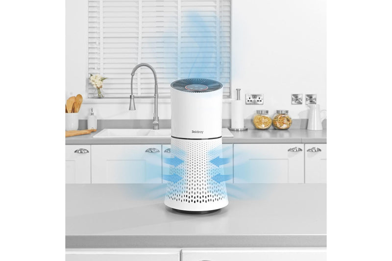 Beldray 31.5x28x18cm Total Air Purifier w Night Light Lightweight Compact