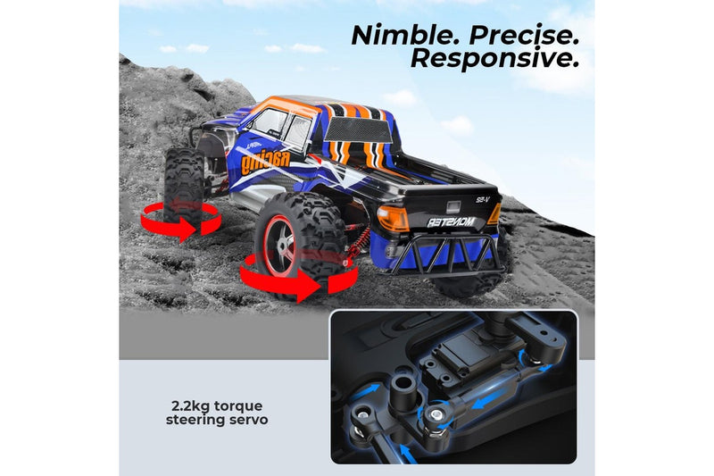 Centra RC Car 1:8 4WD Off-Road Racing Brushed Motor 2.4GHz Remote Control Blue
