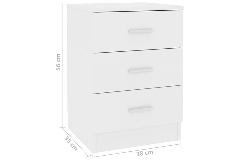 Bedside Cabinets 2 Pcs White 38X35x56 Cm Engineered Wood Bedside Tables
