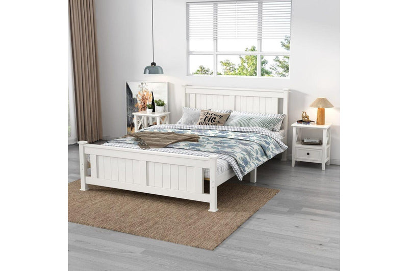 2 Tier Bedside Table With Storage Drawer Pcs Rustic White Bedside Tables