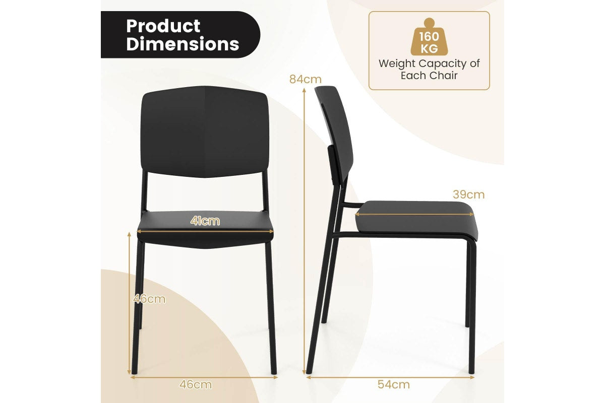 Giantex 4PCS Dining Chair Home Office Side Chairs w/Metal Legs Stackable Armless Chairs Black