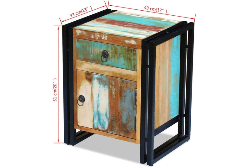 Bedside Cabinet Solid Reclaimed Wood Bedside Tables