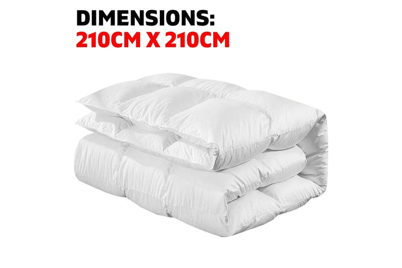 Goose Down Feather Quilt Cover Bedding Doona Duvet 800GSM Winter Queen White