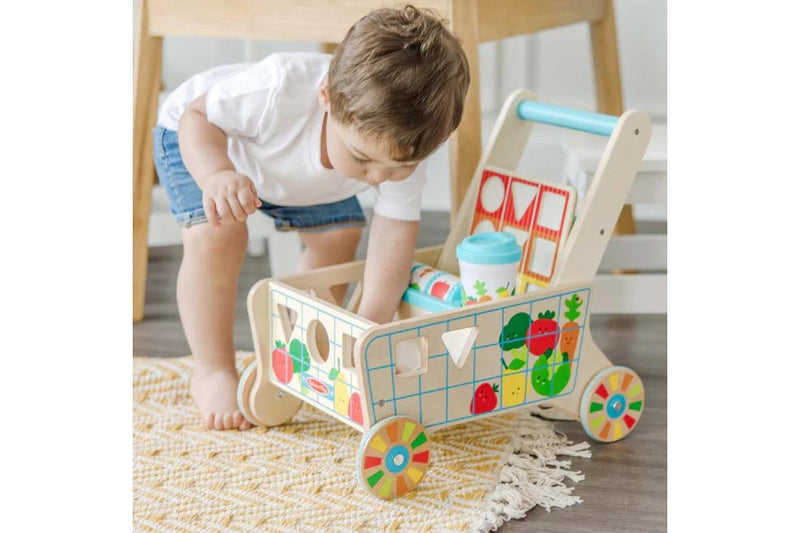 Melissa & Doug: Wooden Shape Sorting Grocery Cart