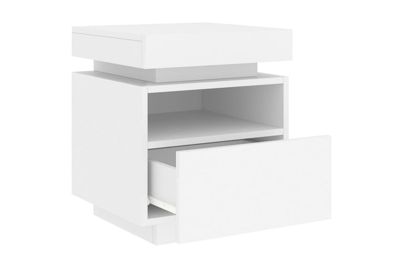Bedside Cabinets With Led Lights 2 Pcs White 40X39x48.5 Cm Bedside Tables